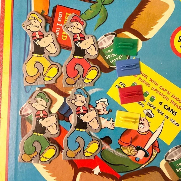 Vintage 1957 The  Adventures Of Popeye Board Game Eng and French Missing 4 Discs - Picture 8 of 16
